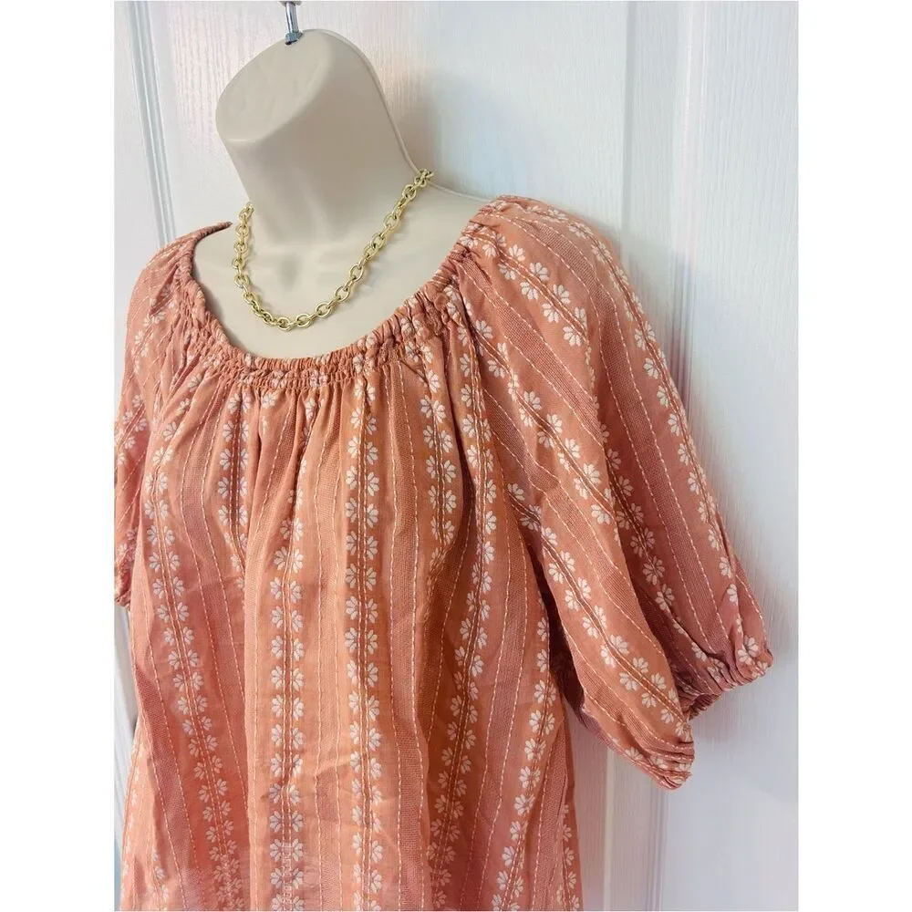 NWT Madewell Puff Sleeve Swing Top in Floral Striped Jacquard!
